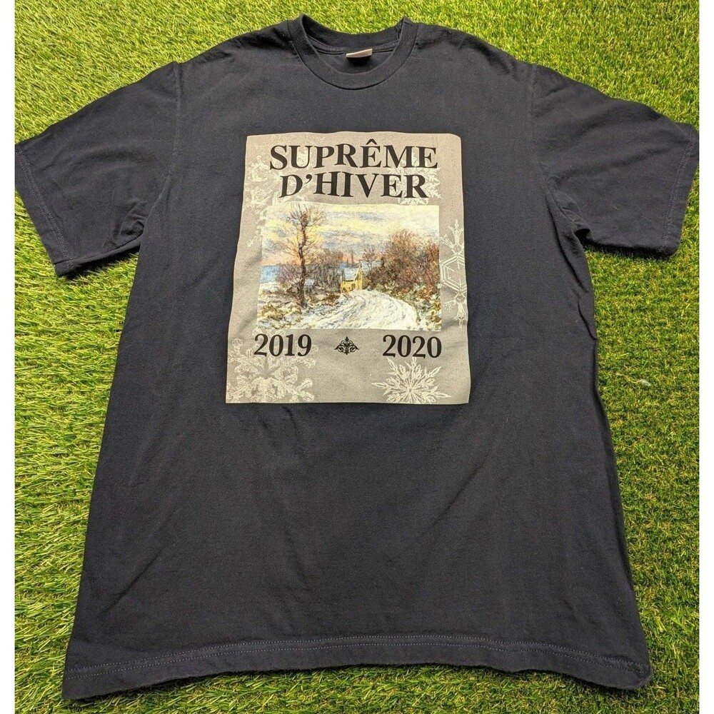 Supreme D'Hiver Tee Size M Black Graphic T-Shirt FW19